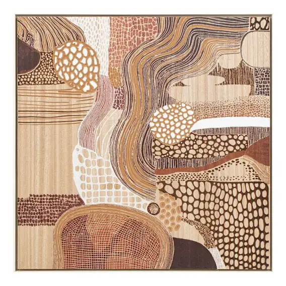 Carved Patterns Wood Framed Art in 100 x 100cm