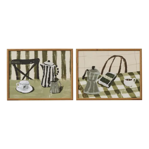 Caff Framed Print Set of 2 in 45 x 35cm