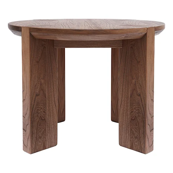 Calix Round Side Table 60cm in Rustic Elm Caramel