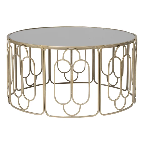 Celeste Round Coffee Table 80cm in Copper Gold / Mirror