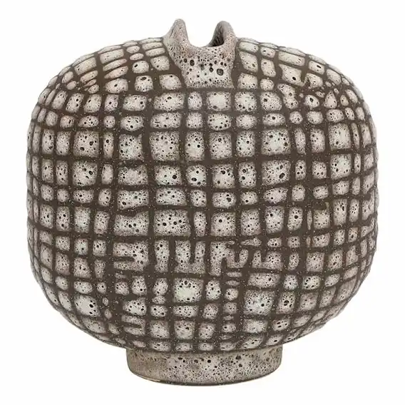 Checkers Vase Small 24x23cm in Chocolate / Cream