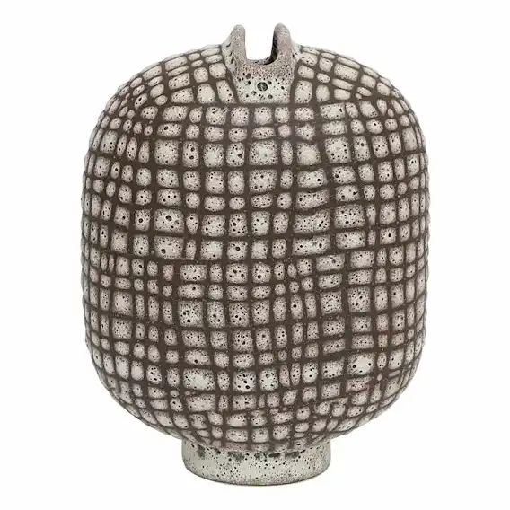 Checkers Vase Large 26x33cm in Chocolate / Cream