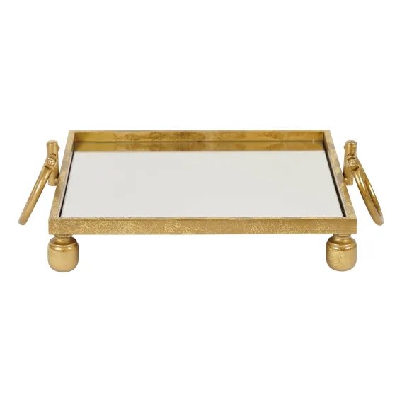 Clay Square Mirror Tray 40.5x11cm in Gold