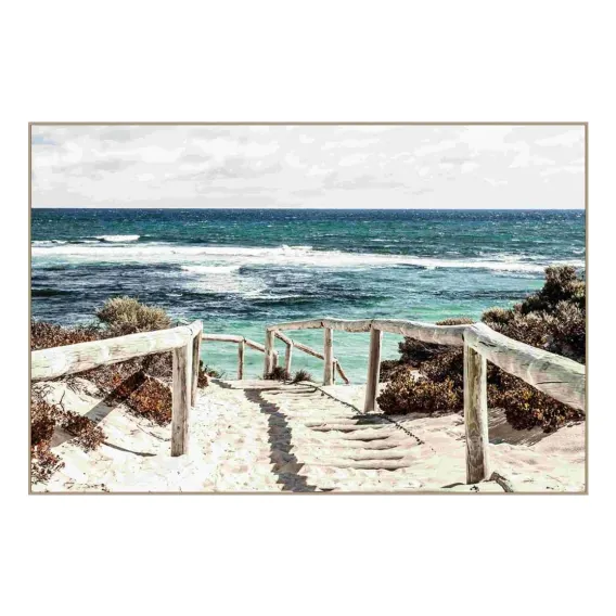 Coastal Fence Box Framed Canvas in 100 x 150cm