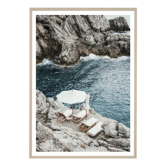 Coastal Rocks Framed Print in 113 x 159cm