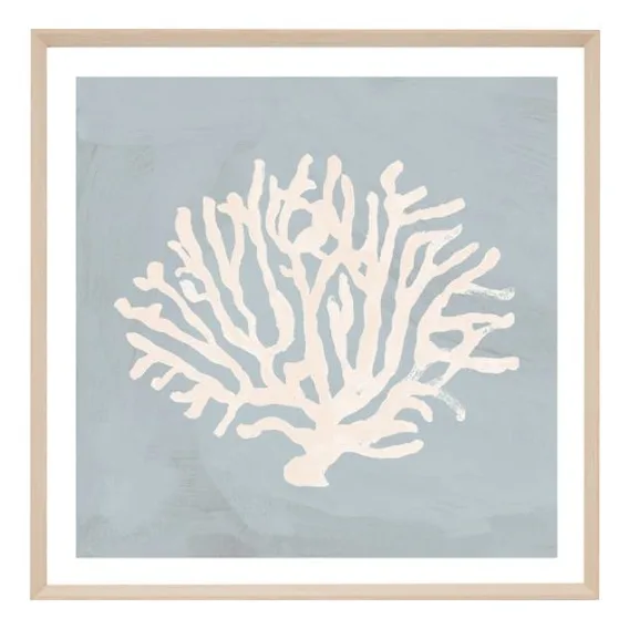 Coral Study Blue 2 Framed Print in 99 x 99cm