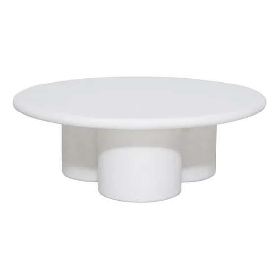 Cove Coffee Table 80cm in White Concrete Render