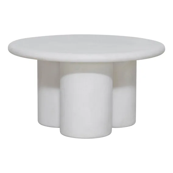 Cove Side Table 60cm in White Concrete Render
