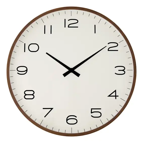 Cody Clock 51cm in White / Walnut