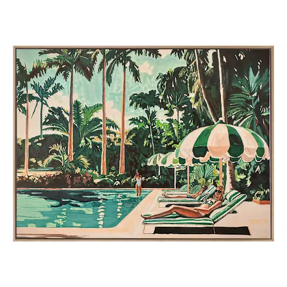 Cocktail Flamingo Box Framed Canvas in 103 x 78cm