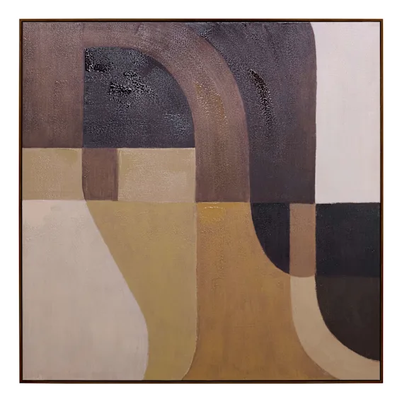 Coffee Swirls Box Framed Canvas in 140 x 140cm