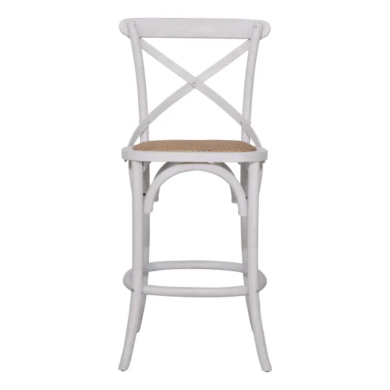 Cristo Bar Chair in Whitewash / Rattan
