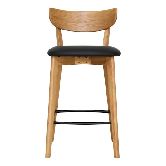 Dane Bar Chair in PU Black / Oak