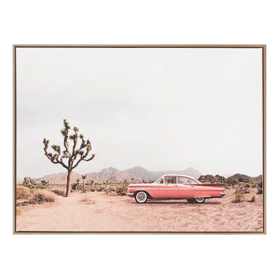 Desert Cadillac Box Framed Canvas in 123 x 93cm