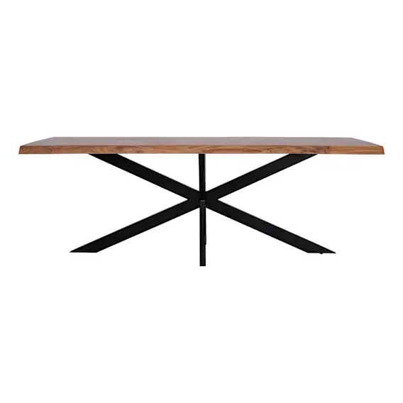 Draper Live Edge Dining Table 180cm in Acacia / Black
