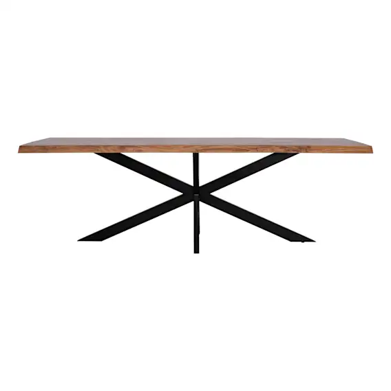 Draper Live Edge Dining Table 210cm in Acacia / Black