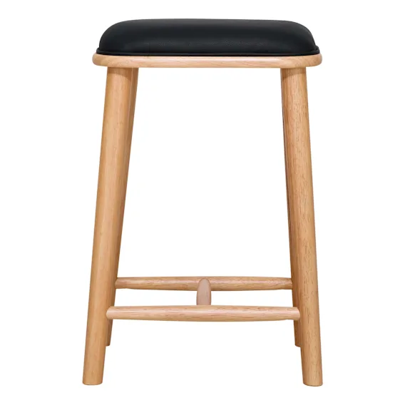 Dune Bar Stool in PU Black / Clear