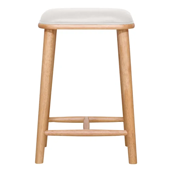 Dune Bar Stool in PU White / Clear