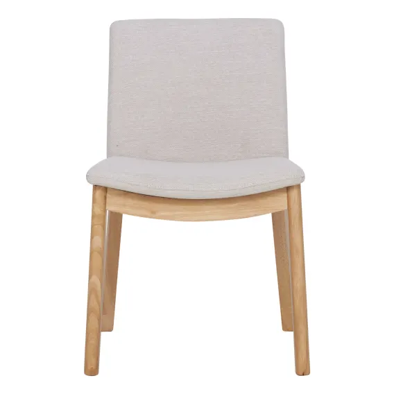 Everest Dining Chair in Beige Fabric / Clear