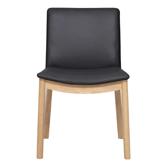 Everest Dining Chair in Leather Black / Clear