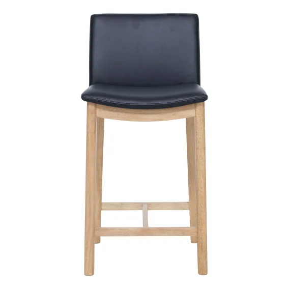 Everest Bar Chair in Leather Black / Clear