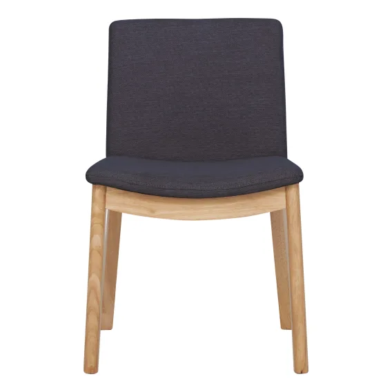 Everest Dining Chair in Grey Fabric / Clear