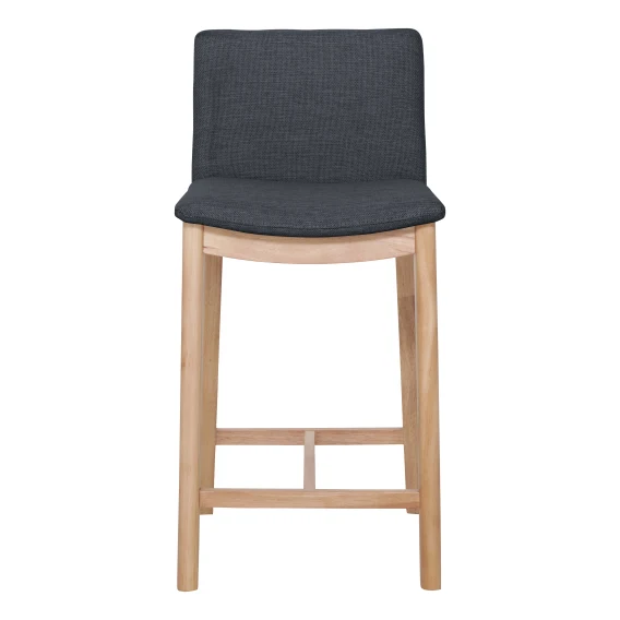 Everest Bar Chair in Grey Fabric / Clear