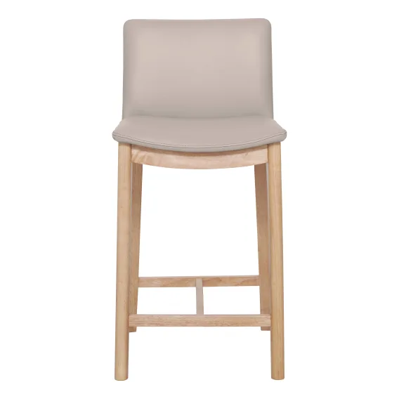 Everest Bar Chair in Leather Light Mocha / Clear