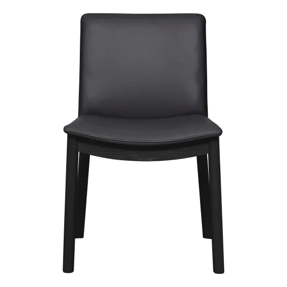 Everest Dining Chair in Leather Black / Black