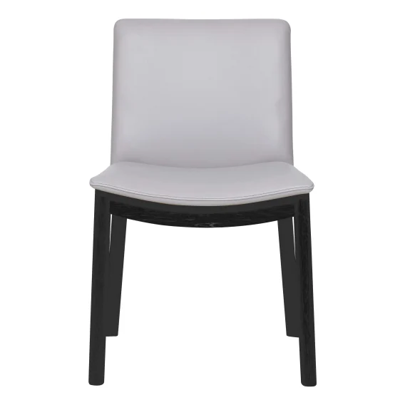 Everest Dining Chair in Leather Pewter / Black