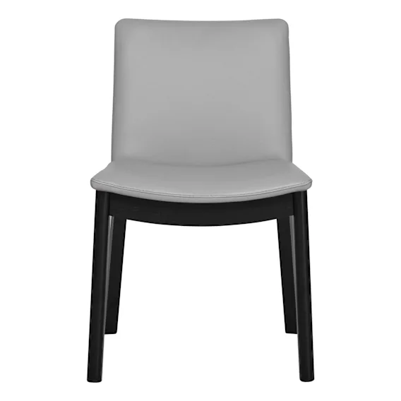 Everest Dining Chair in Leather Pewter / Black