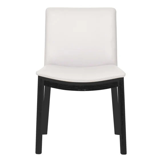 Everest Dining Chair in Leather White / Black