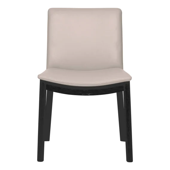 Everest Dining Chair in Leather Light Mocha / Black