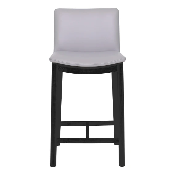Everest Bar Chair in Leather Pewter / Black