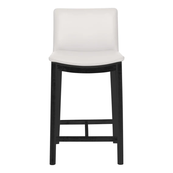 Everest Bar Chair in Leather White / Black