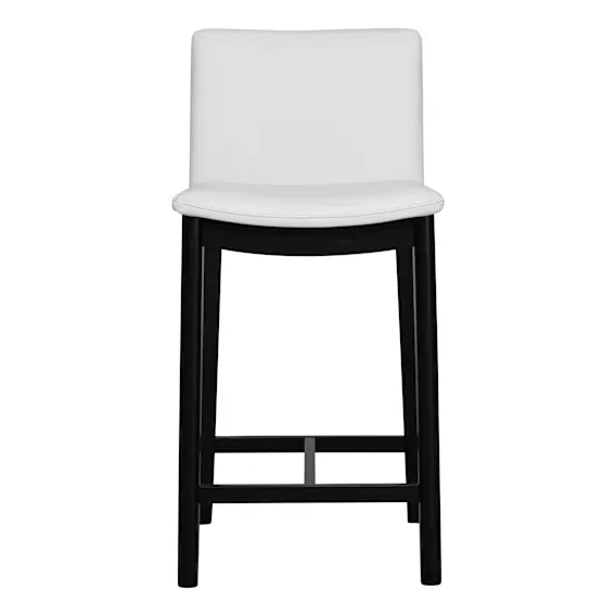 Everest Bar Chair in Leather White / Black