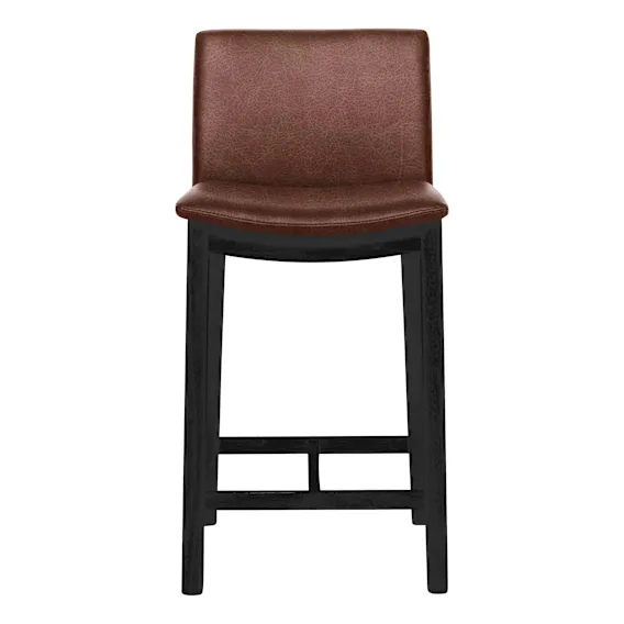 Everest Bar Chair in Urbane Leather Dark Brown / Black