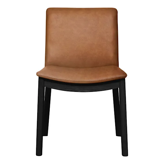 Everest Dining Chair in Urbane Leather Dark Brown / Black