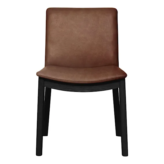 Everest Dining Chair in Urbane Leather Dark Brown / Black