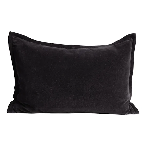 Evelyn Feather Fill Cushion 60x40cm in Black