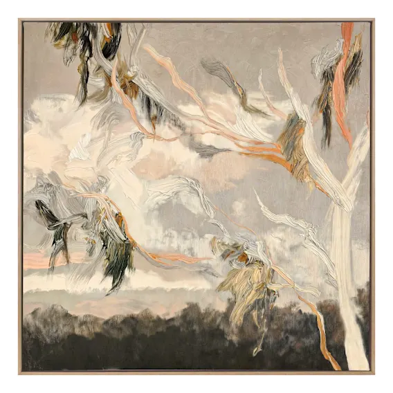 Evening Gum Leaves Box Framed Canvas in 93 x 93cm