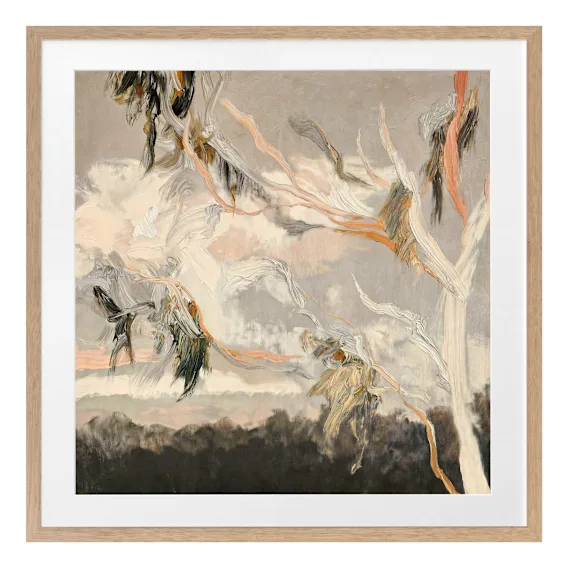Evening Gum Leaves Framed Print in 68 x 68cm