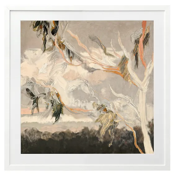 Evening Gum Leaves Framed Print in 84 x 84cm