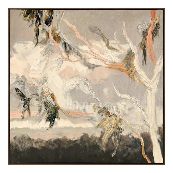 Evening Gum Leaves Box Framed Canvas in 93 x 93cm