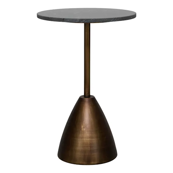 Fabian Side Table Low in Black Marble / Antique Gold