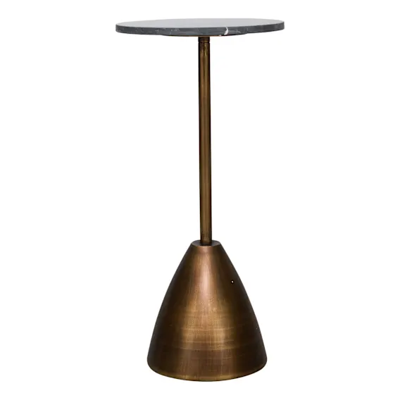 Fabian Side Table High in Black Marble / Antique Gold