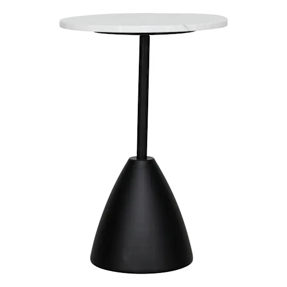 Fabian Side Table Low in White Marble / Black