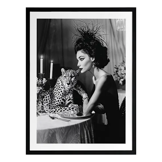 Feline Couture Framed Print in 68 x 84cm