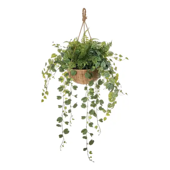 Fern Garden Mix Hanging 70x126cm in Green