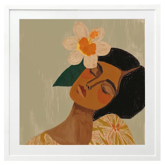 Flower Child Framed Print in 84 x 84cm